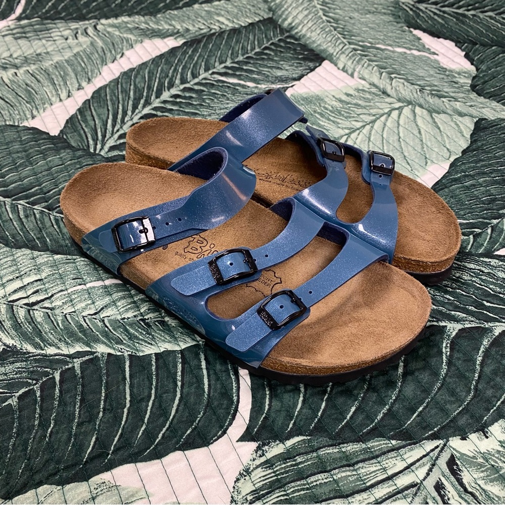 Birkis birkenstock sandals blue